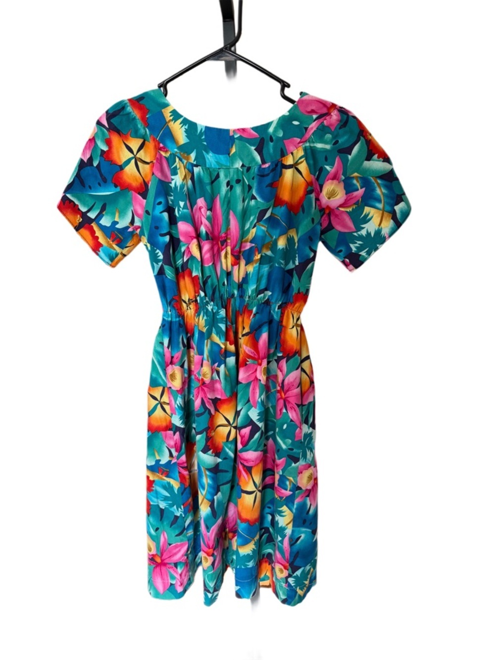 Vintage The Hawaiian Original Bright Tropical Floral Off-Shoulder Dress